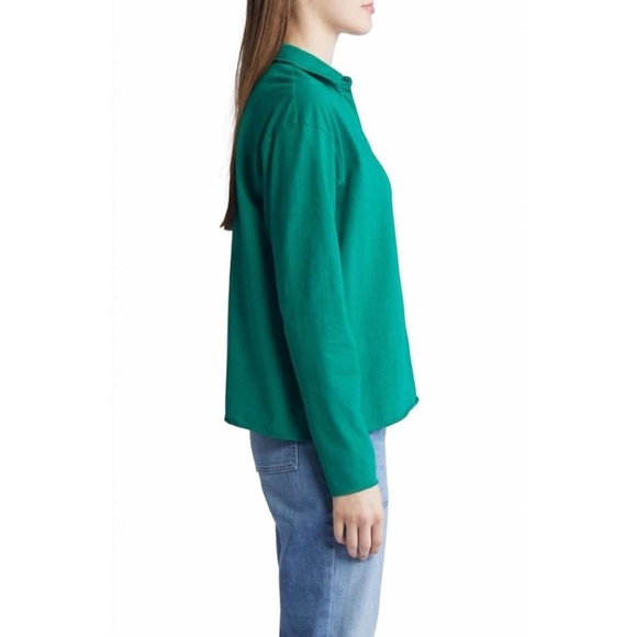Frank & Eileen Patrick Popover Henley Long Sleeve Shirt Teal Clover Green XS - Picture 4 of 8